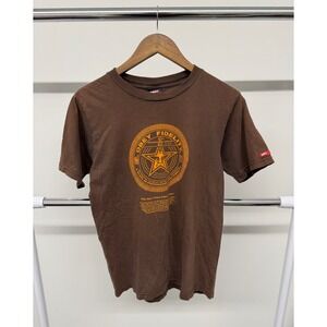 Vintage Obey Fidelity Record Label T Shirt‎ Brown Size Medium